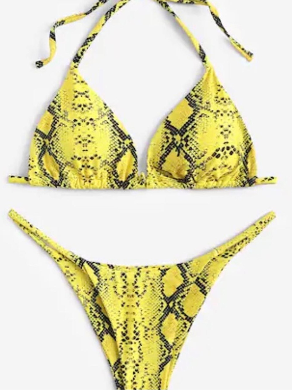 Yellow Snakeskin 2 piece bikini set size small